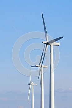 Wind turbines to produce clean electrical energy.