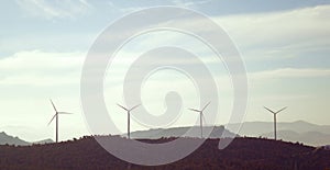 Wind turbines on top of a mountain