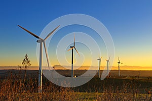 Wind turbines-two photo