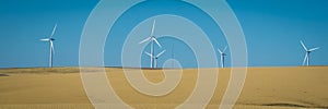 Wind turbines, wheat fields, Washington state