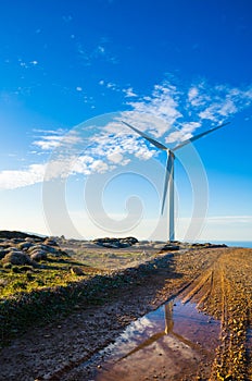 Wind turbines at a wind farm.