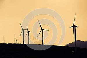 Wind turbines at a wind farm.