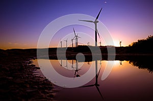 Wind turbines at a wind farm.