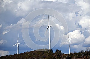 Wind turbines on wind farm