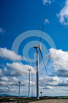 Wind turbines in a wind farm