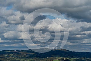 Wind turbines in a wind farm