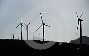 Wind turbines at a wind farm.