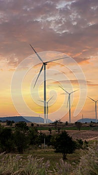 Wind Turbines Windmill Energy Farm. windmill wind turbines in field. Wind turbines power generator electric.