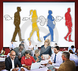 Wind Up Forced Management Take Control Brainwashed Concept