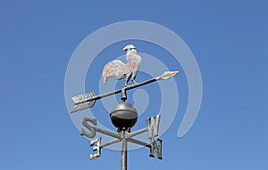 Wind vane to detect the wind direction with the arrow ancd