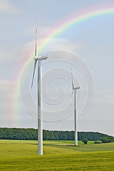 Wind wheels with rainbow