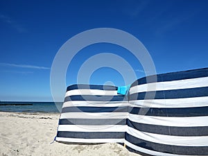 Windbreak on the beach of the Baltic Sea in Germany photo