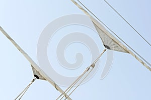 Winded sailing vessel sails