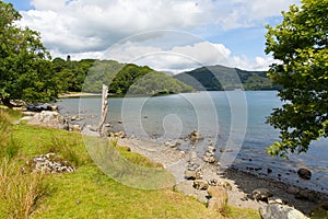 Windermere Lake District England uk on a beautiful summer day with blue sky