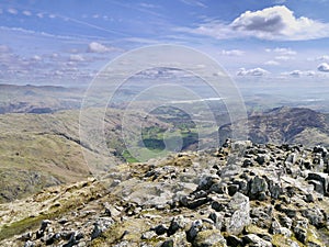 Windermere seen from Harrison Stickle summit, Lake District