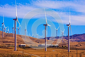 Windfarm on a bright sunny day