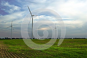 Windfarm on green field