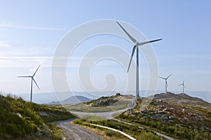 Windfarm with offroad access trail