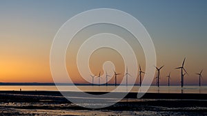 Windfarm on Redcar coastline.