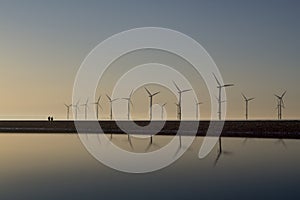 Windfarm on Redcar coastline.