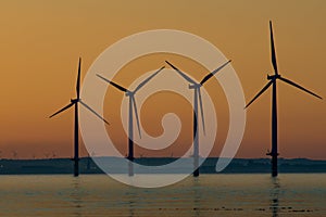 Windfarm on Redcar coastline.