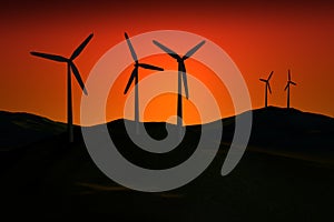 Windfarm at sunset