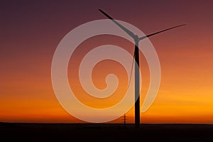 Windfarm at sunset