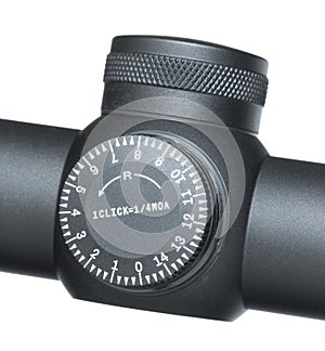 Windgage adjustment dial on a rifle scope