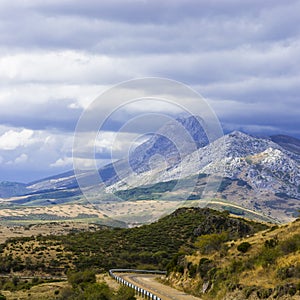 Winding asphalt road in Spain