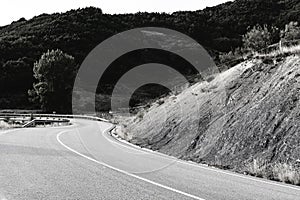 Winding asphalt road in Spain