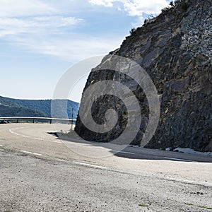 Winding asphalt road in Spain