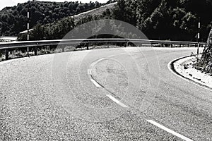 Winding asphalt road in Spain