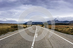 Winding asphalt road in Spain