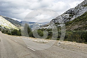 Winding asphalt road in Spain
