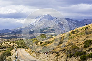 Winding asphalt road in Spain