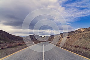 Winding country road in mountains