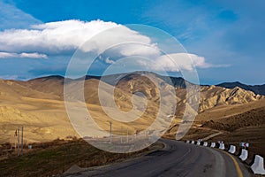 Winding country road in mountains