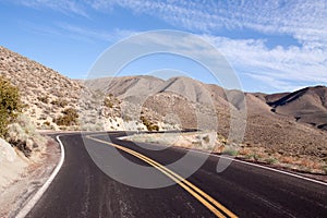 Winding desert highway