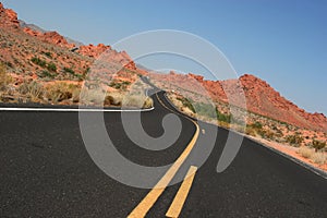 Winding desert road