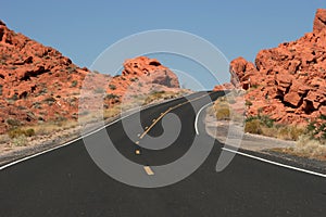 Winding desert road