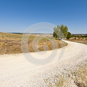 Winding dirt road in Italy
