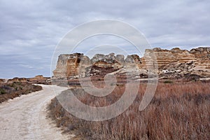 Winding dirt road leading to Castle Rock