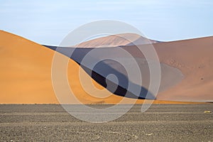 winding edge of big red dune, Naukluft desert near Sossusvlei, Namibia