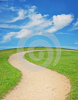 Winding footpath