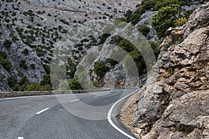 Winding highway in the mountains of Sierra de Tramuntana, Mallorca photo