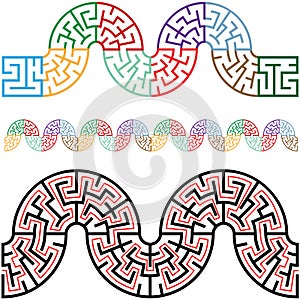 Winding Mazes in Arc Sections for Borders Frames