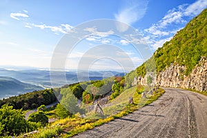 Winding mountain road in Balkan Mountains