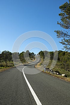 Winding mountain road in Costa Blanca.