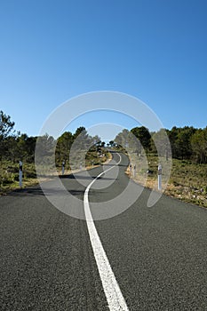 Winding mountain road in Costa Blanca.