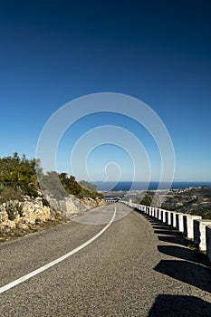 Winding mountain road in Costa Blanca.